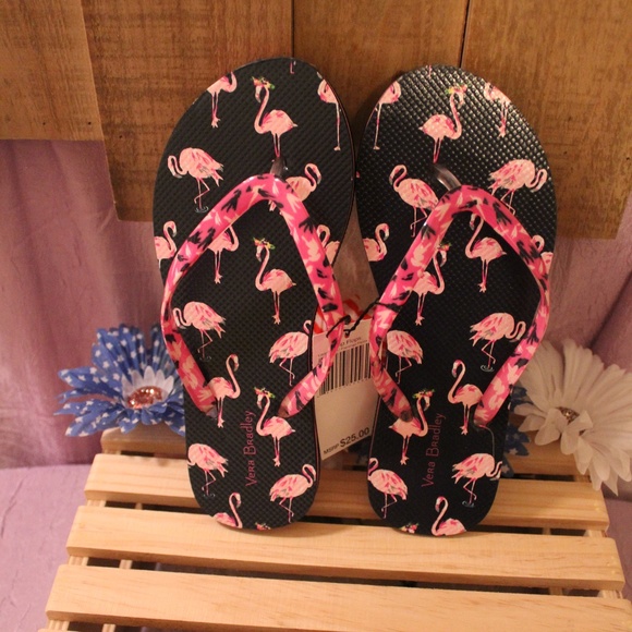 vera bradley flamingo flip flops